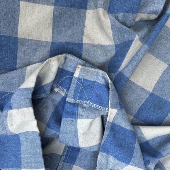 Vintage Handmade Blue Gingham Wide-Leg Pants Size XS/Small retro shabby chic - Picture 4 of 4